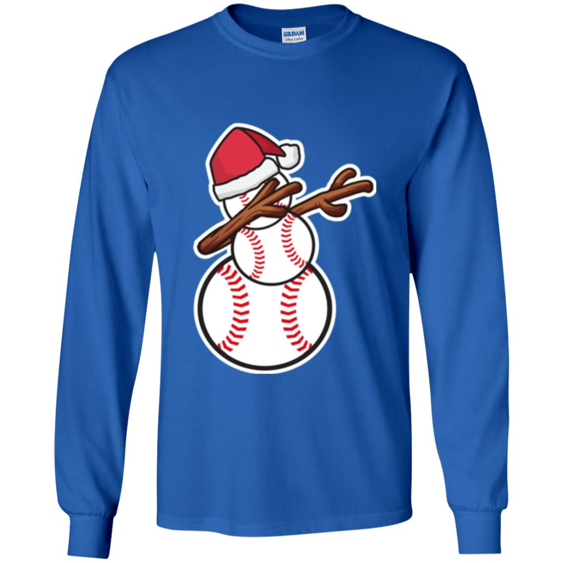 Christmas T-shirt Dabbing Snowman Baseball Royal