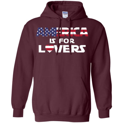 America Is For Lovers Flag Of United States Shirt Maroon