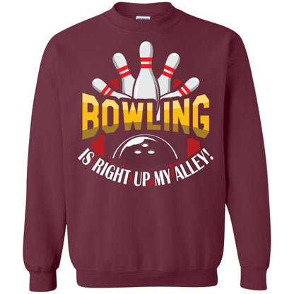 Bowler T-shirt Bowling Is Right Up My Alley Maroon