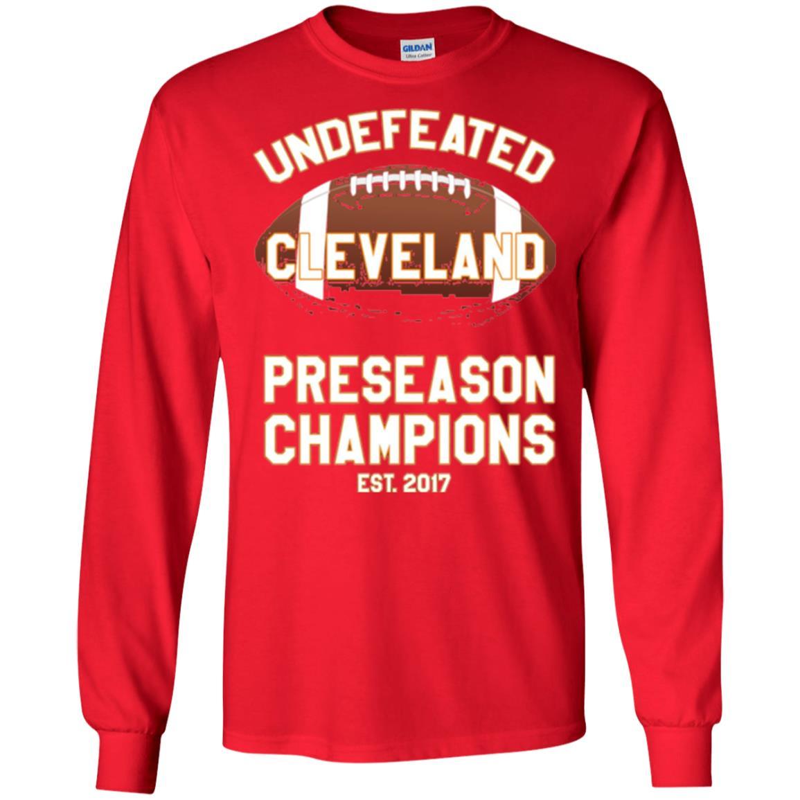 Football T-shirt Cleveland Football Undefeated Preseason Champion Red
