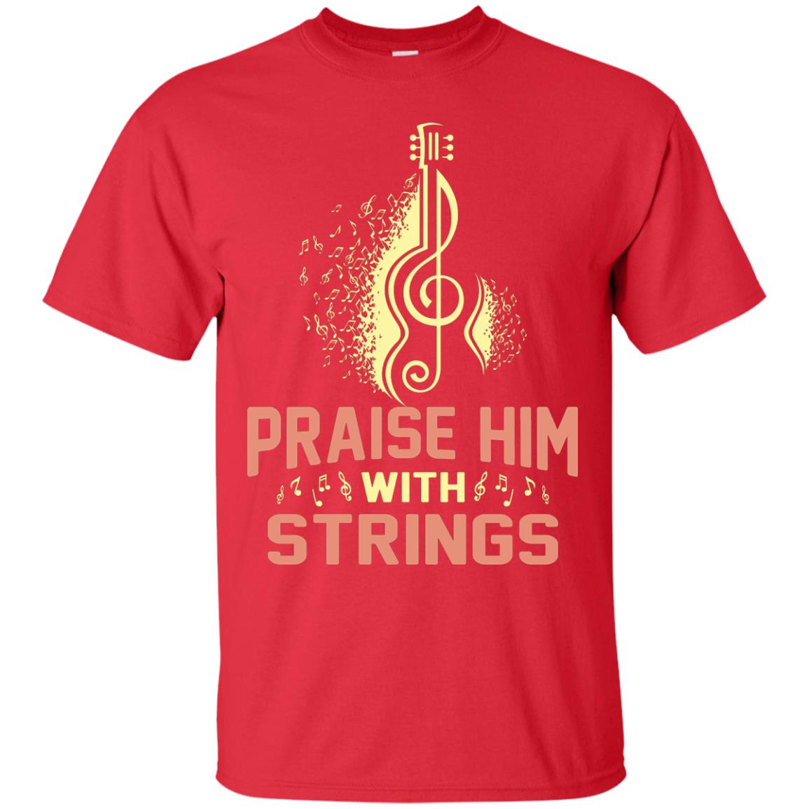Praise Him With Strings Guitar Players T-shirt Red