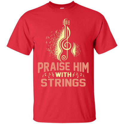 Praise Him With Strings Guitar Players T-shirt Red