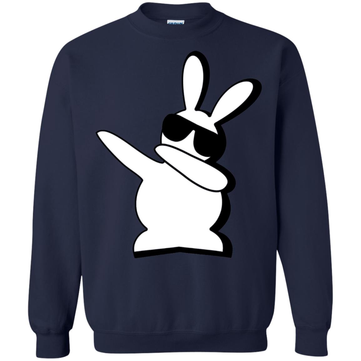 Dabbing Hip Hop Bunny Easter Shirt Navy