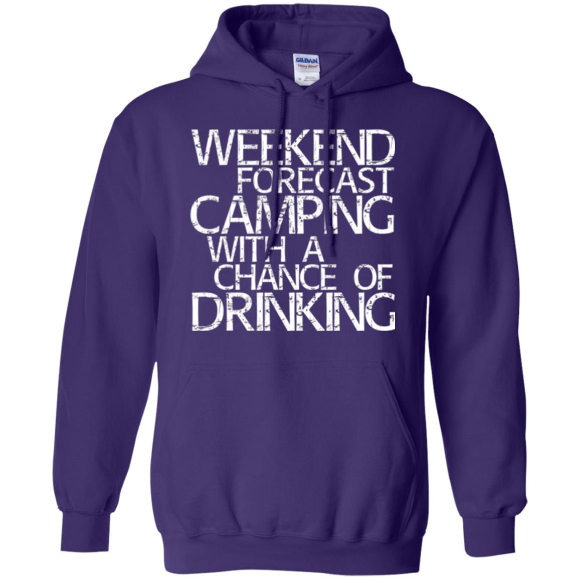 Wine Lovers T-shirt Weekend Forecast Camping Purple