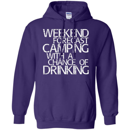 Wine Lovers T-shirt Weekend Forecast Camping Purple