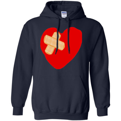 Funny Patched Up Heart Graphic T-shirt Navy