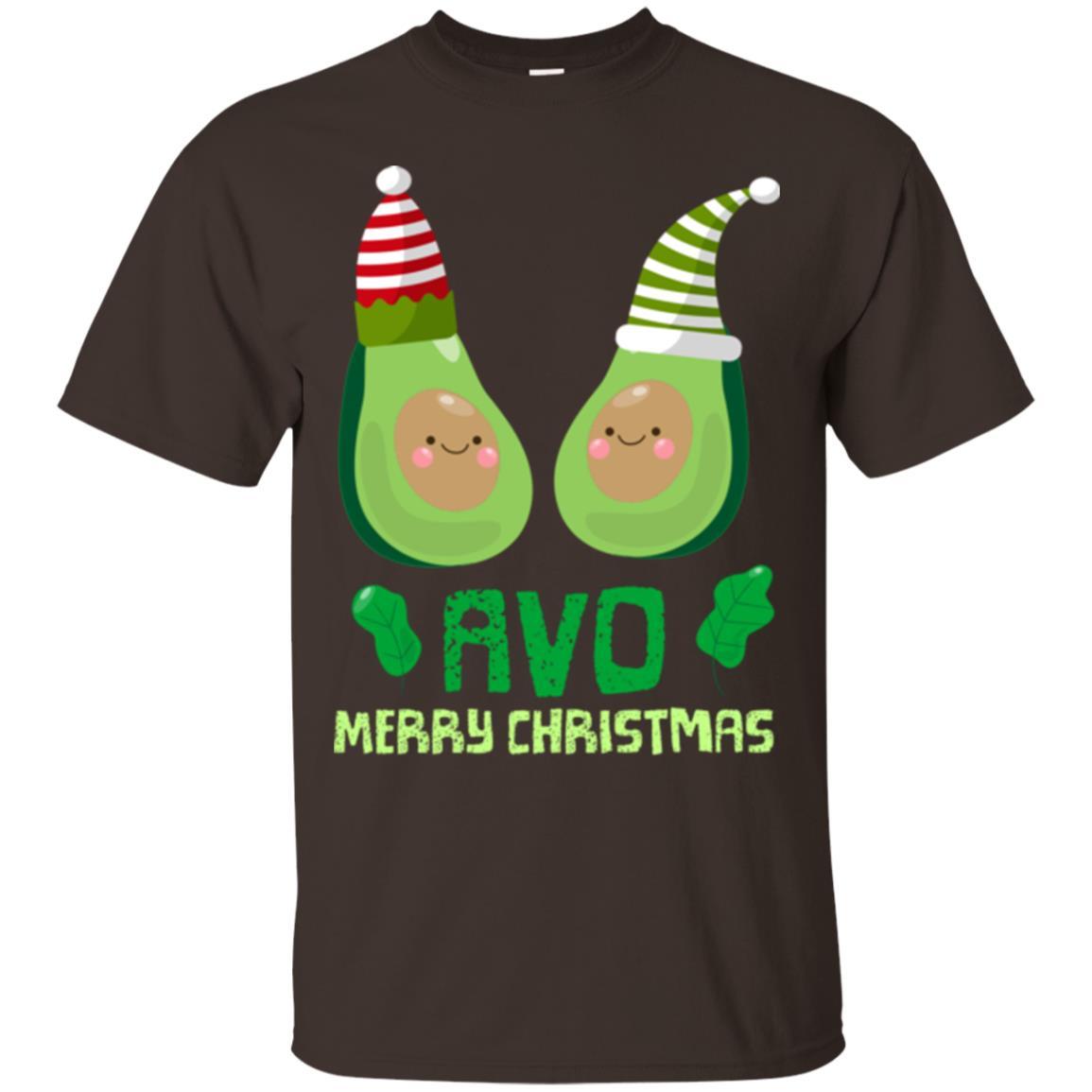 Avocado Merry Christmas T-shirt Dark Chocolate