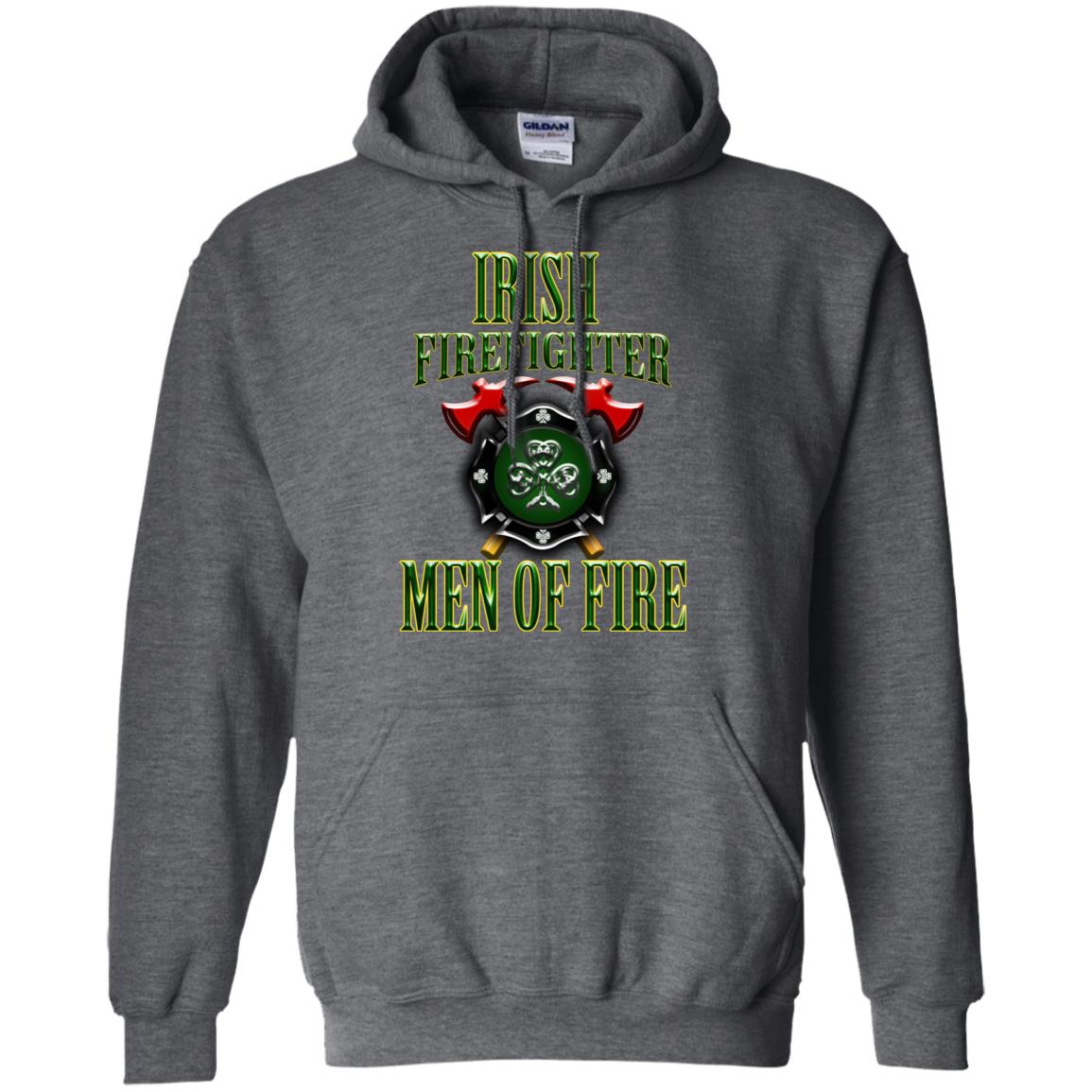 Irsh Firefighter Men Of Fire Irish Fireman Gift Shirt Dark Heather