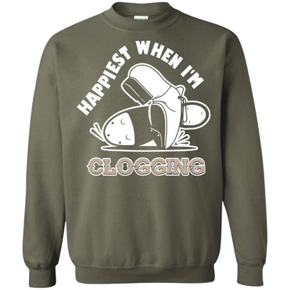 Clogger T-shirt Happiest When I'm Clogging Military Green