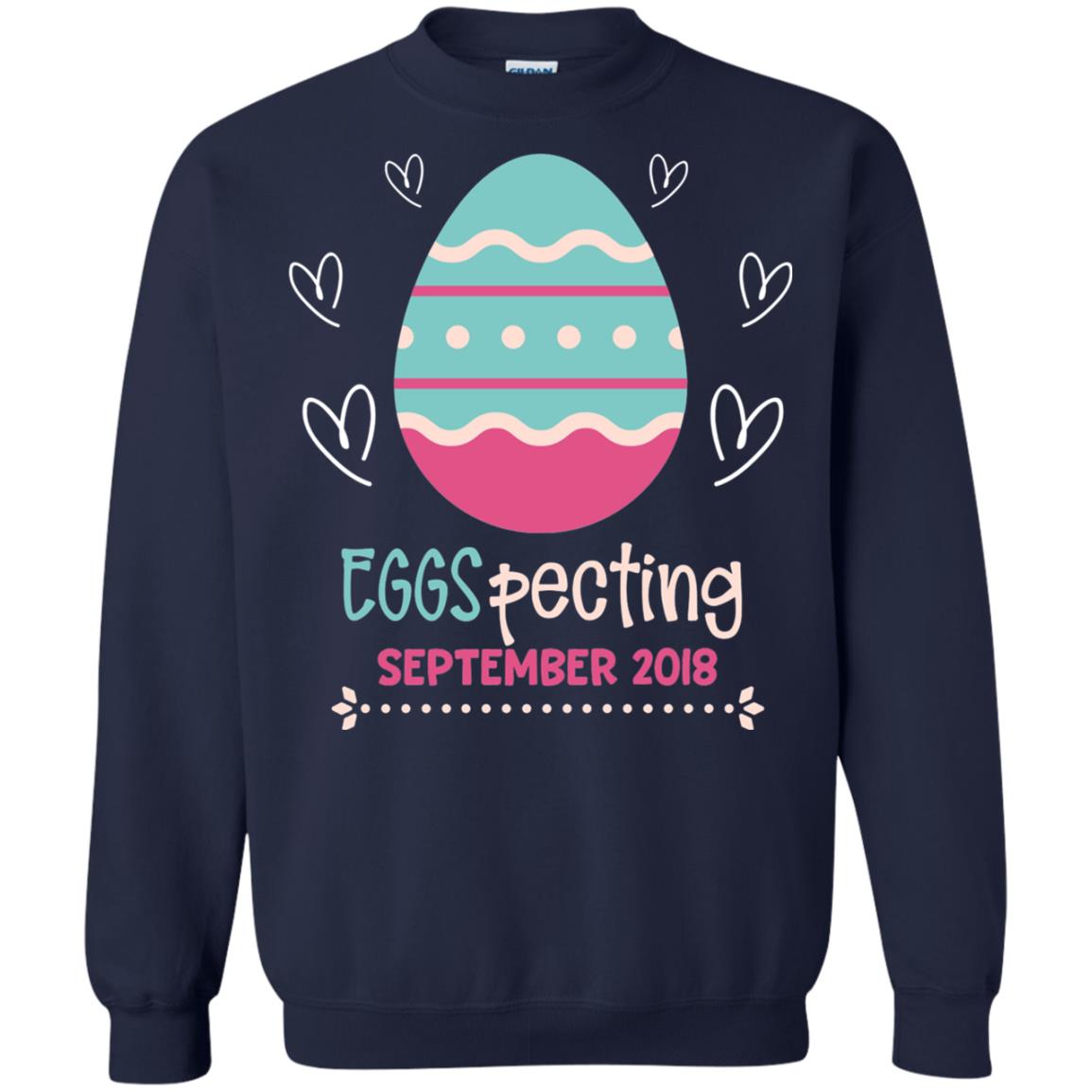Easter Pregnancy Announcement Shirt Eggspecting September 2018 Navy