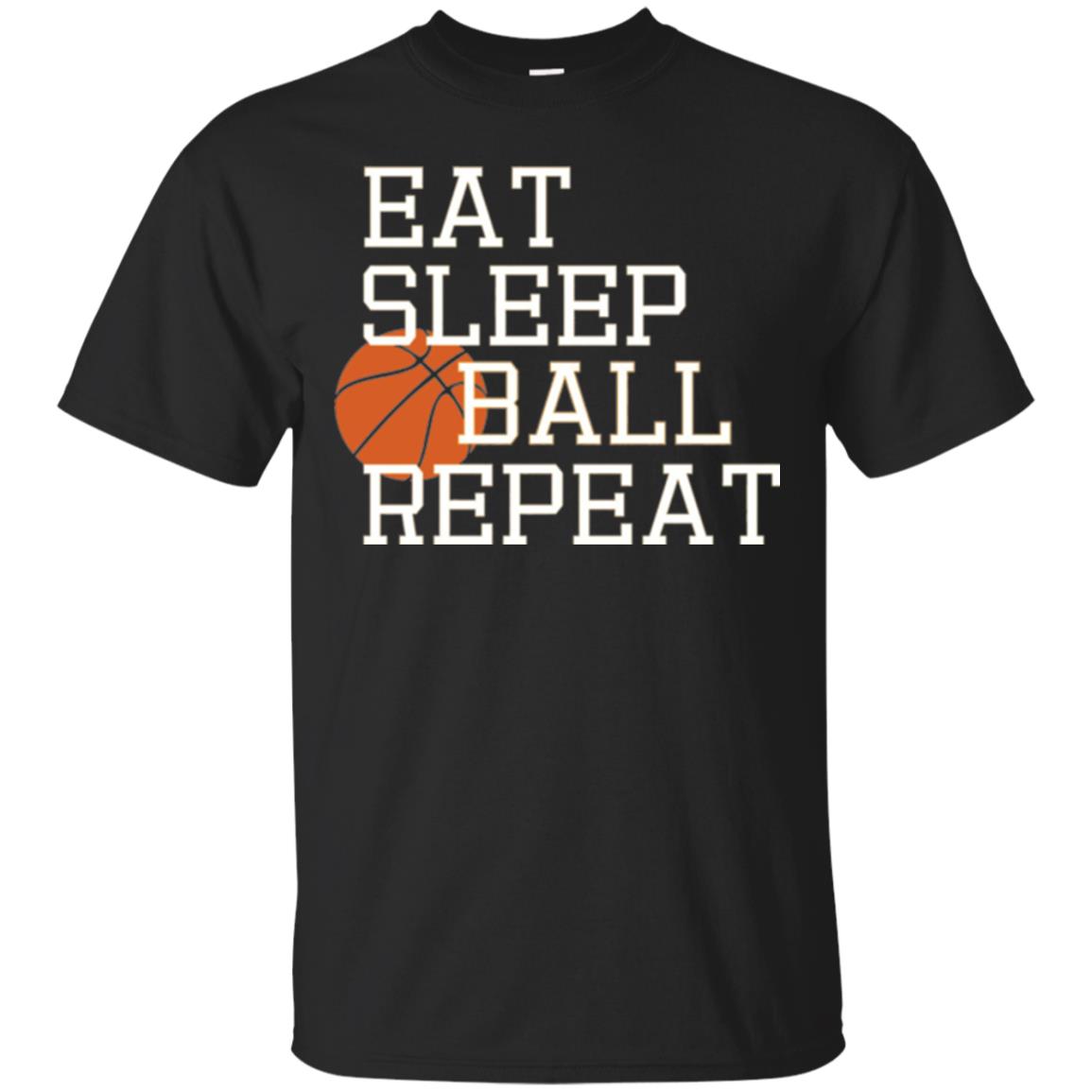 Basketball T-shirt Eat Sleep Basketball Repeat Black