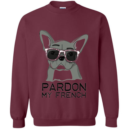 French Bulldog T-shirt Pardon My French T-shirt Maroon