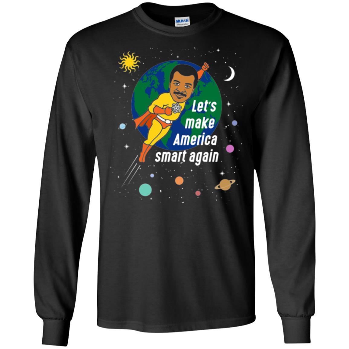 Astronomy T-shirt Let's Make America Smart Again Black