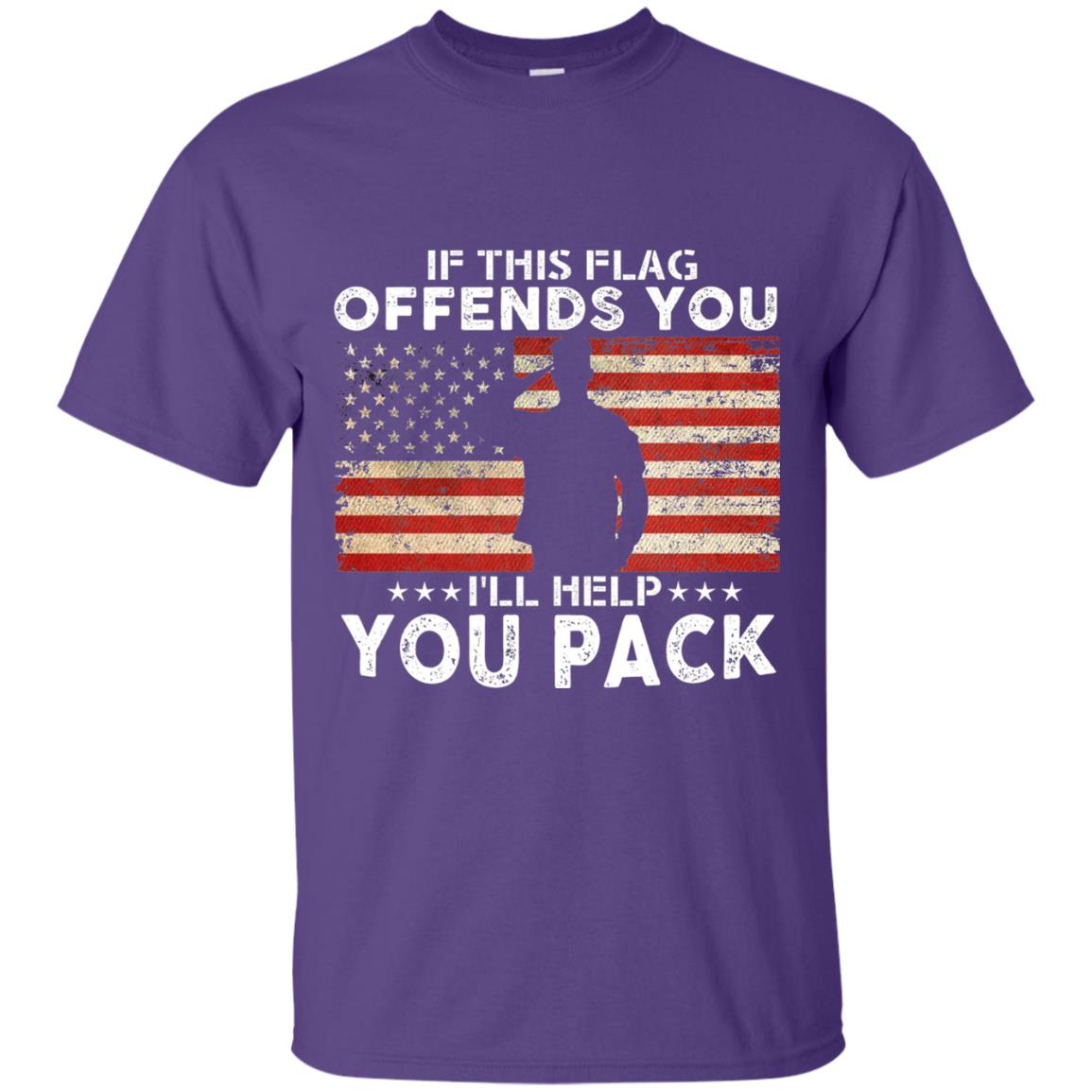 If This Flag Offends You I Willl Help You Pack Us Flag T-shirt Purple