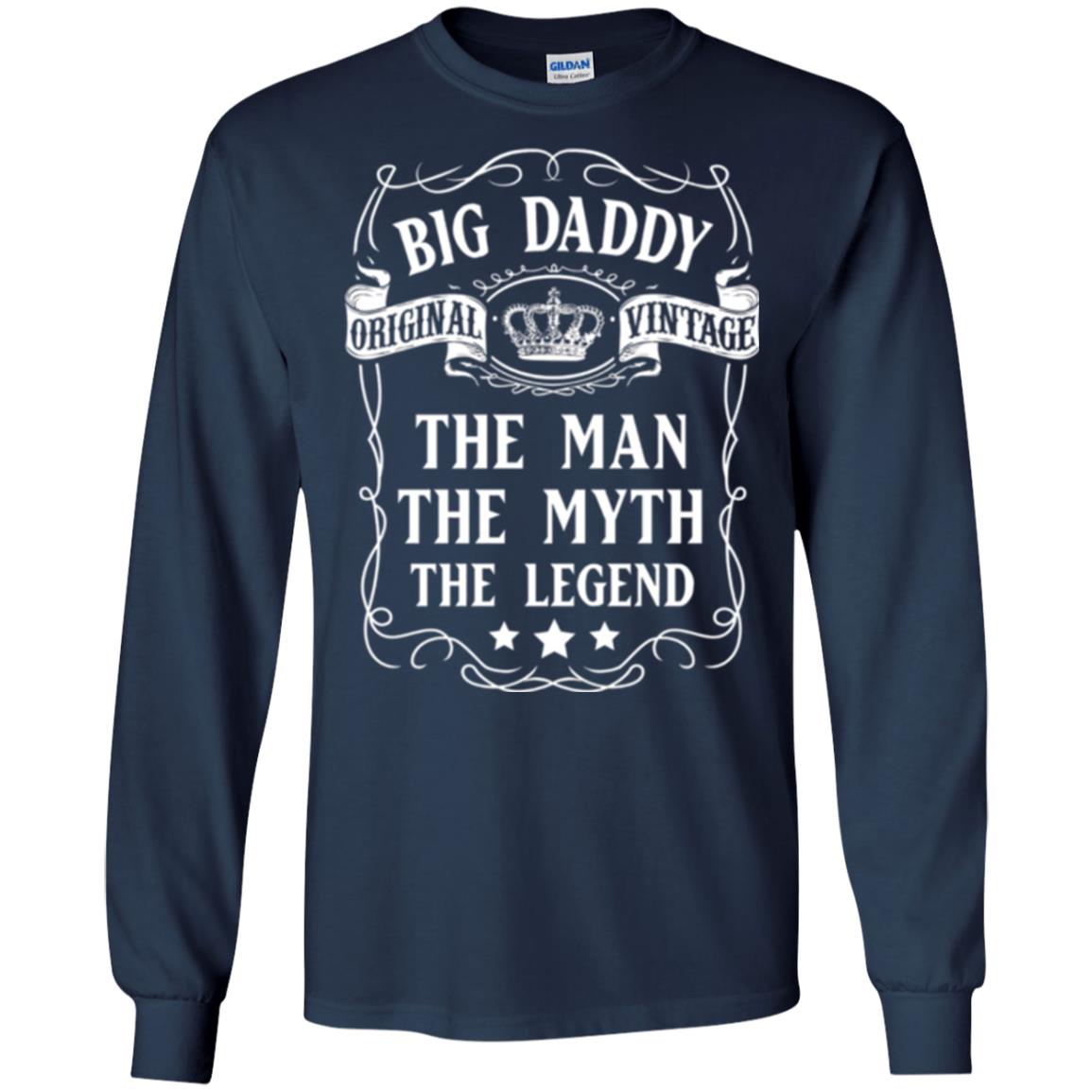 Big Daddy Original Vintage The Man Myth Legend Grandfather T-shirt Navy