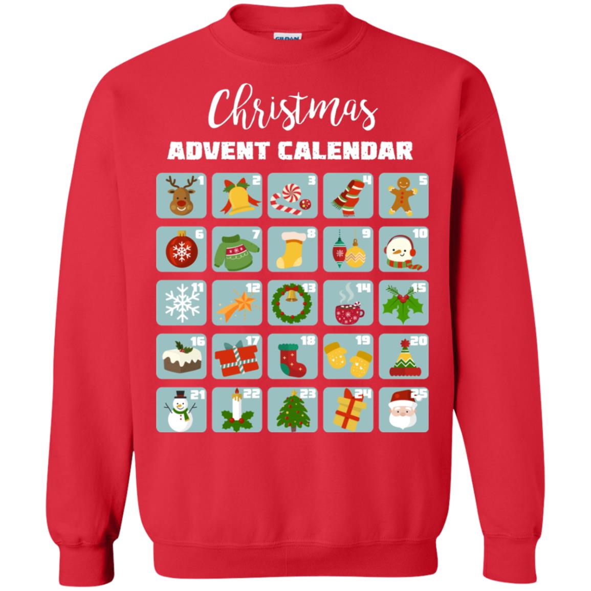 Christmas Calendar December 2018 Gift Shirt Red