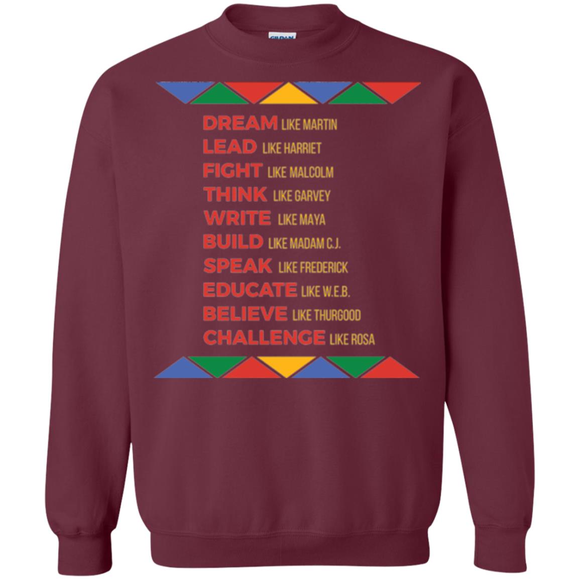 Black History African American Heroes T-shirt Maroon
