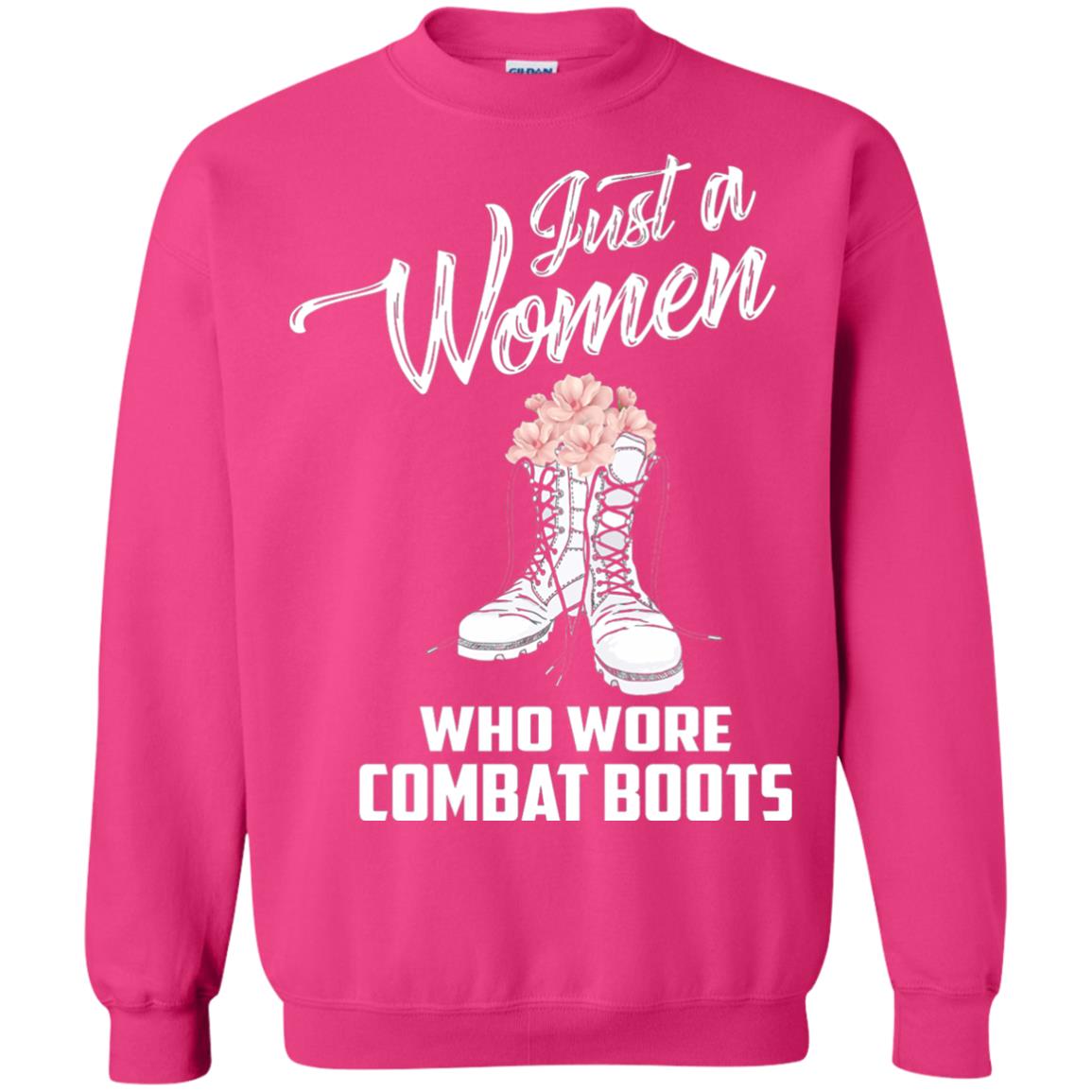 Just A Woman Who Wore Combat Boots Female Veteran T-shirt Heliconia