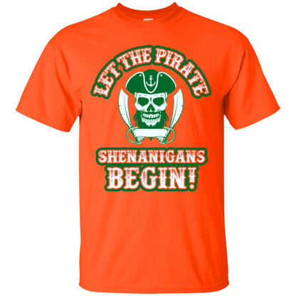 Saint Patrick's Day T-shirt Let The Pirate Shenanigans Begin Orange
