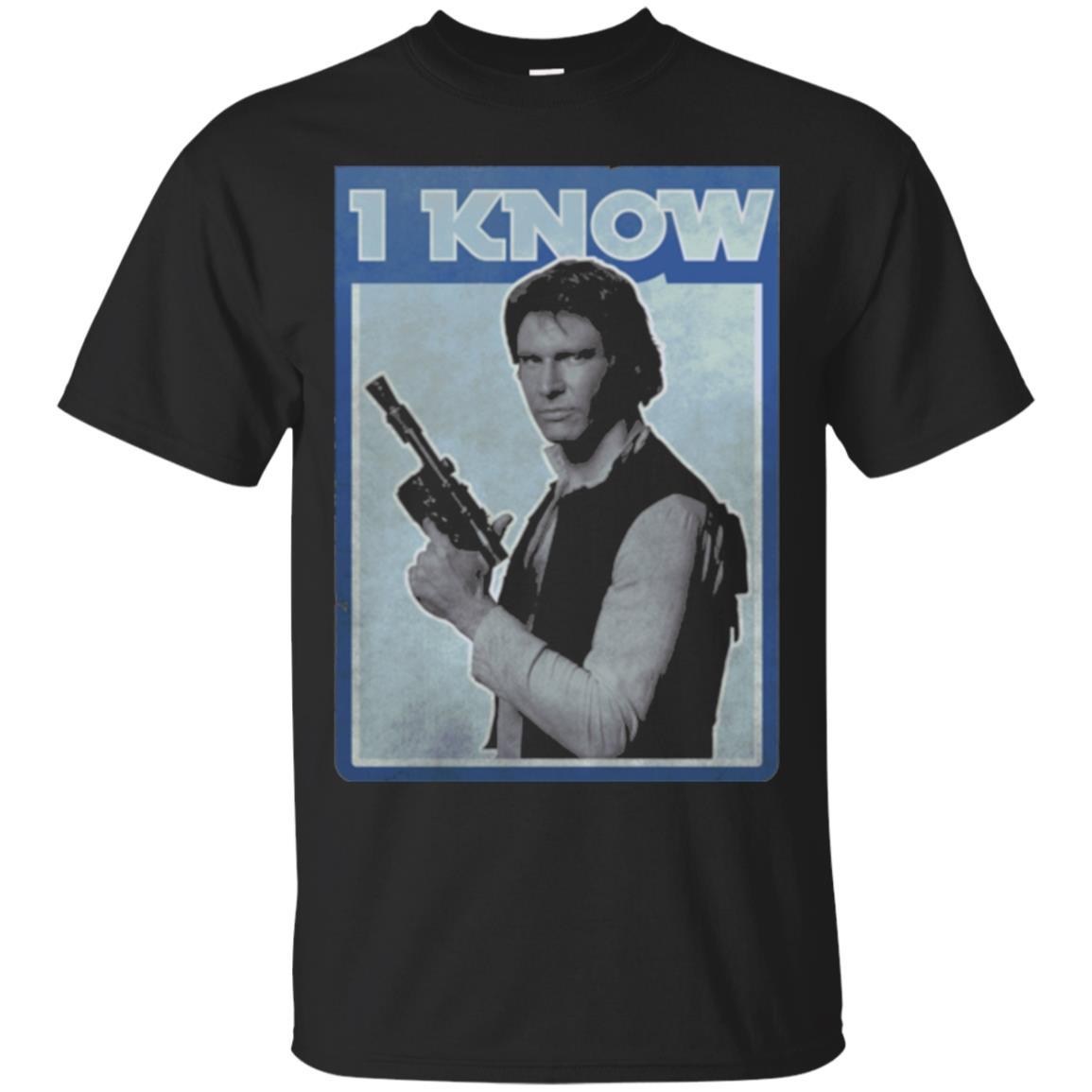 Film T-shirt Han Solo Iconic Unscripted I Know Graphic Black