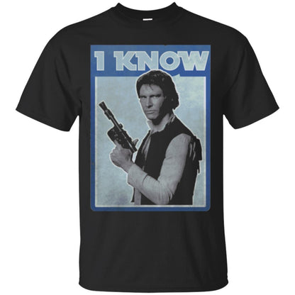 Film T-shirt Han Solo Iconic Unscripted I Know Graphic Black