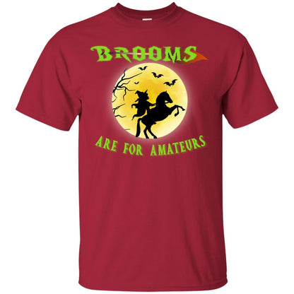 Brooms Are For Amateurs Witches Ride A Horse Funny Halloween Shirt Cardinal