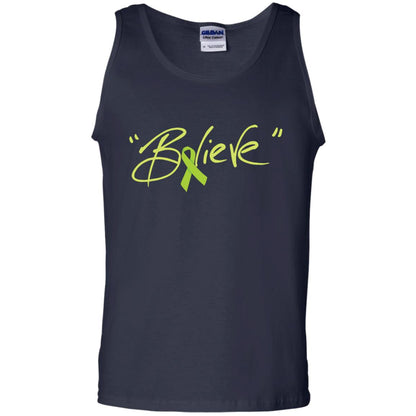 Lymphoma Symptoms Awareness Shirt Lime Ribbon Believe Navy