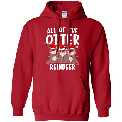 Christmas T-shirt All Of The Otter Reindeer Red