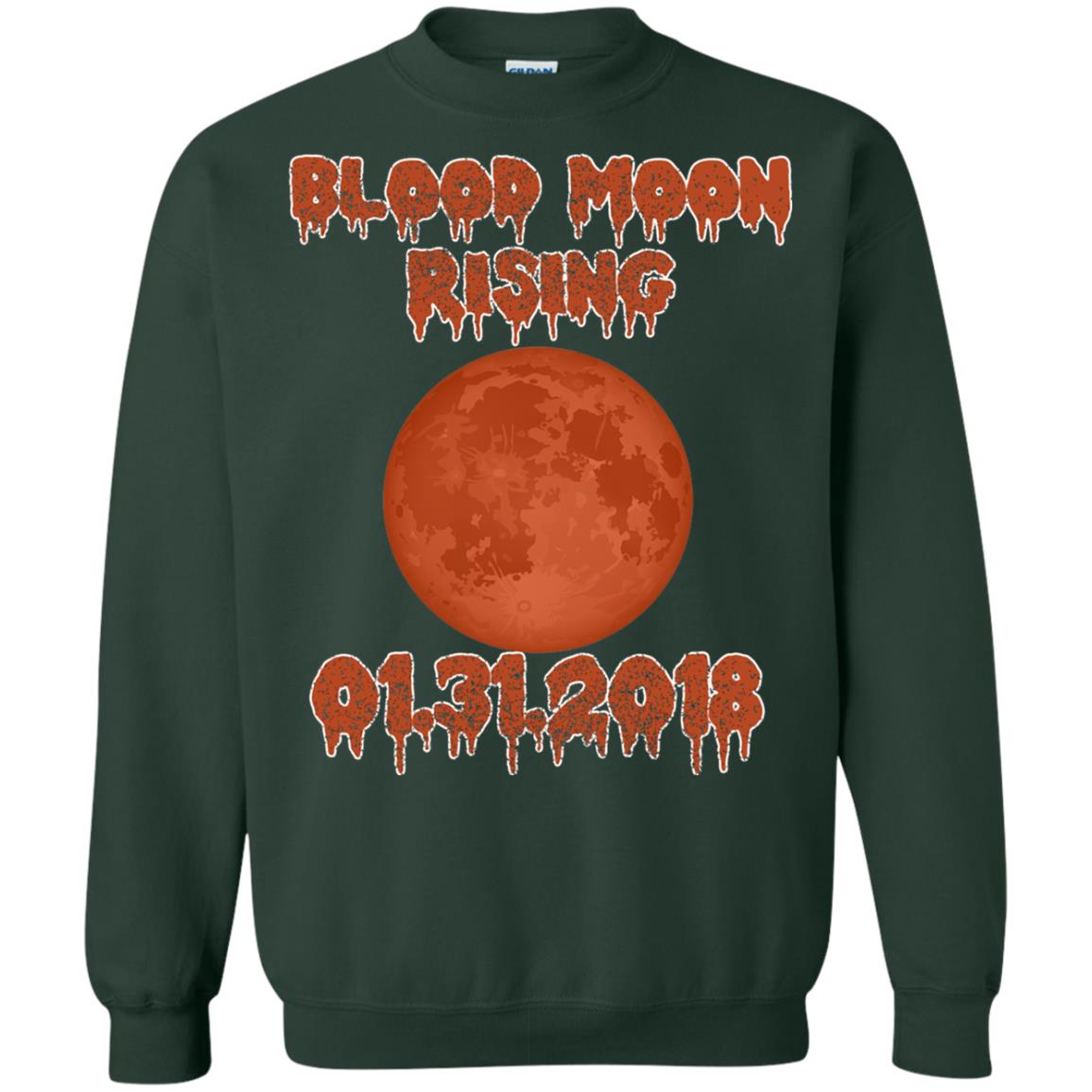 Blood Moon Rising Total Lunar Eclipse T-shirt Funny Lunar Eclipse Forest Green