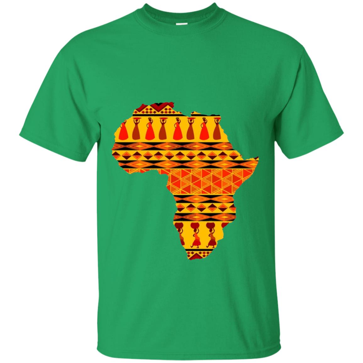 African Pride Ankara Tribal Pattern T-shirt Irish Green