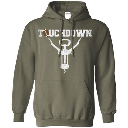 Football T-shirt Touchdown Funny Football Wine Lovers Military Green
