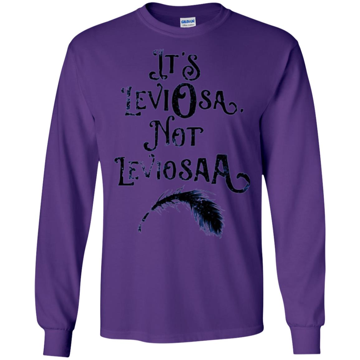 Feather Dirty Black T-shirt It_s Leviosa Not Leviosaa Purple