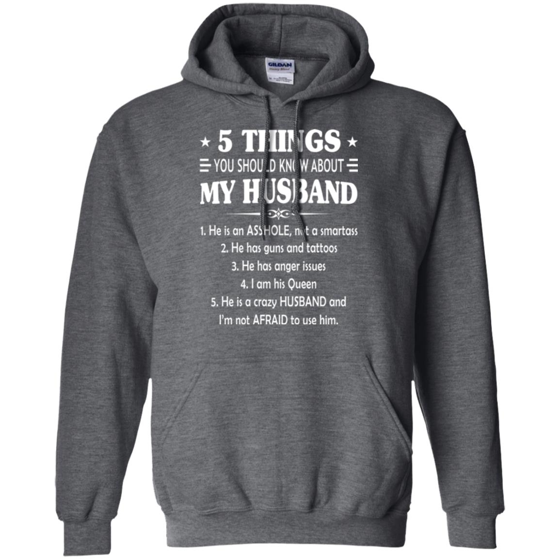 Wife T-shirt 5 Things You Should Know About My Husband Dark Heather