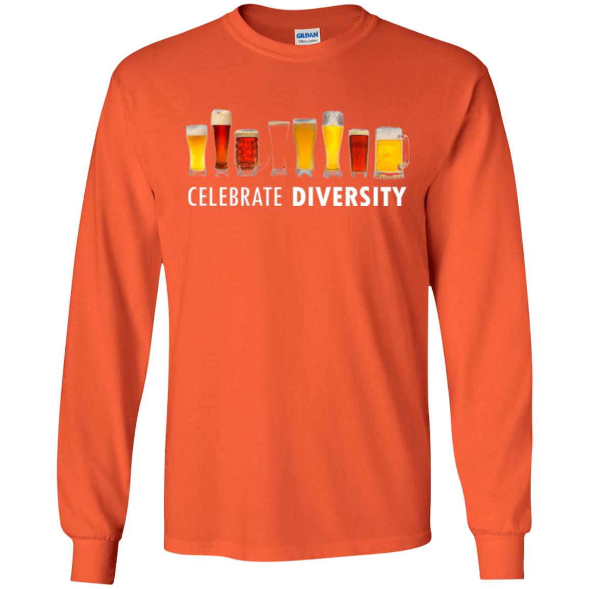 Beer Lovers T-shirt Celebrate Diversity Orange