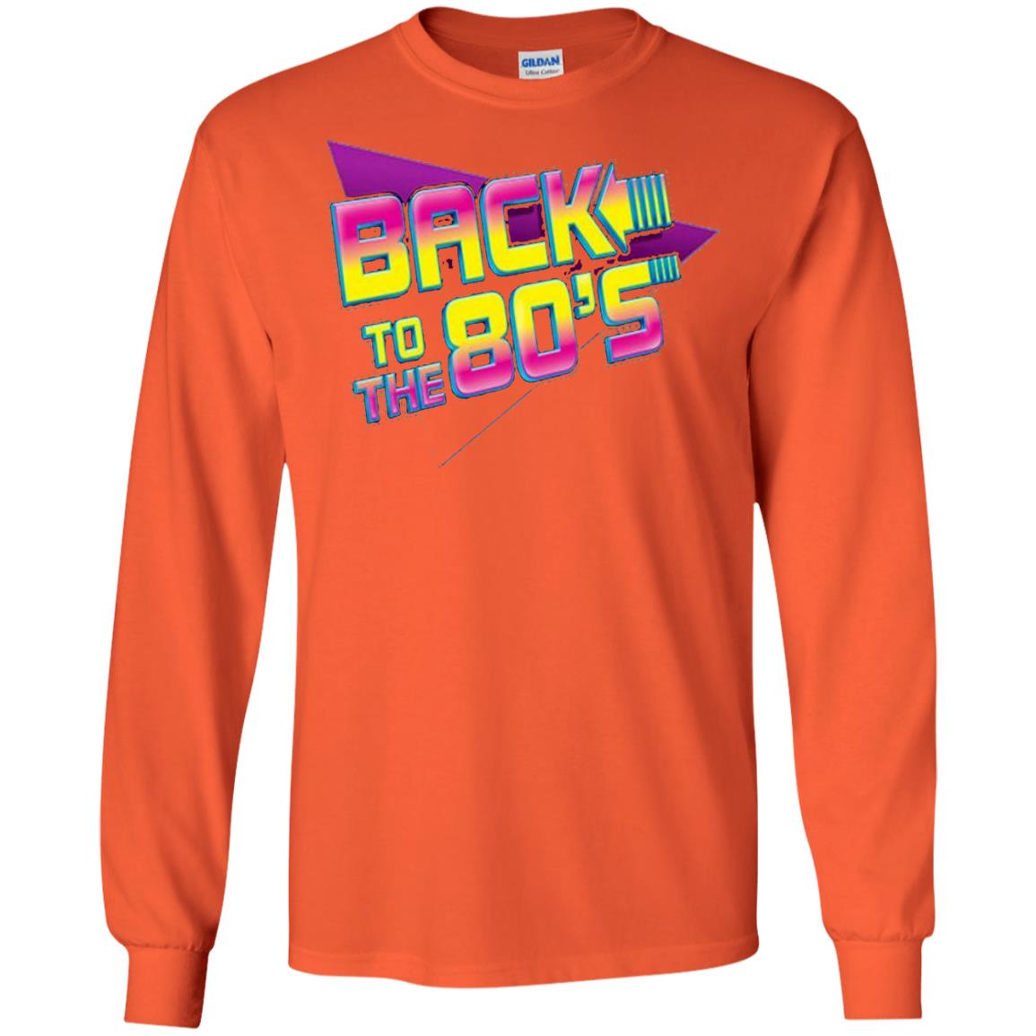 Back To The 80s Graphic Retro Novelty T-shirt Orange