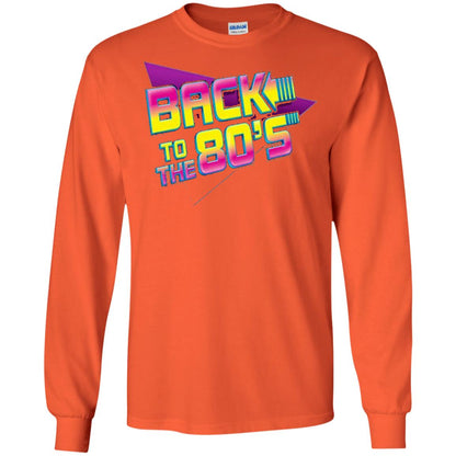 Back To The 80s Graphic Retro Novelty T-shirt Orange