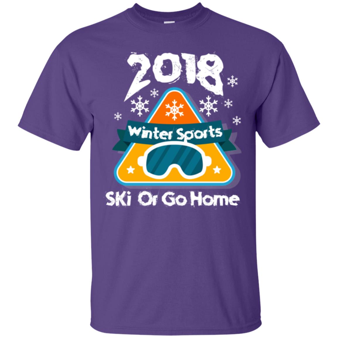 Skier T-shirt 2018 Winter Sports Ski Or Go Home Purple
