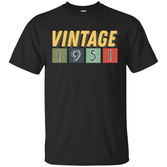 Vintage 1951 67th Birthday Gift Shirt For Mens Or Womens Black