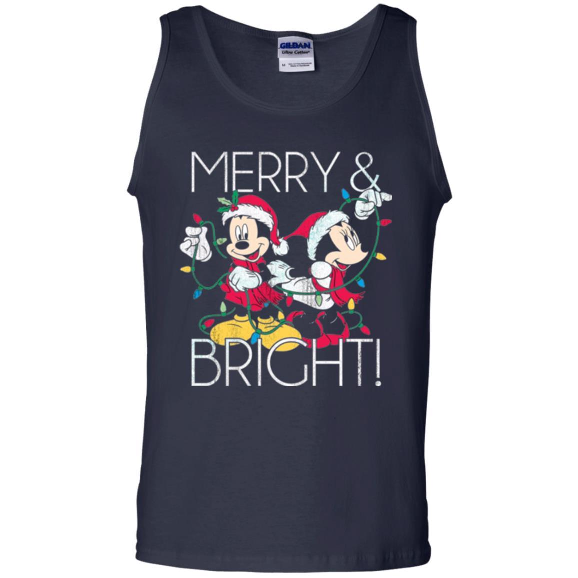 Disney Mickey Mouse T-shirt Merry And Bright Christmas Navy