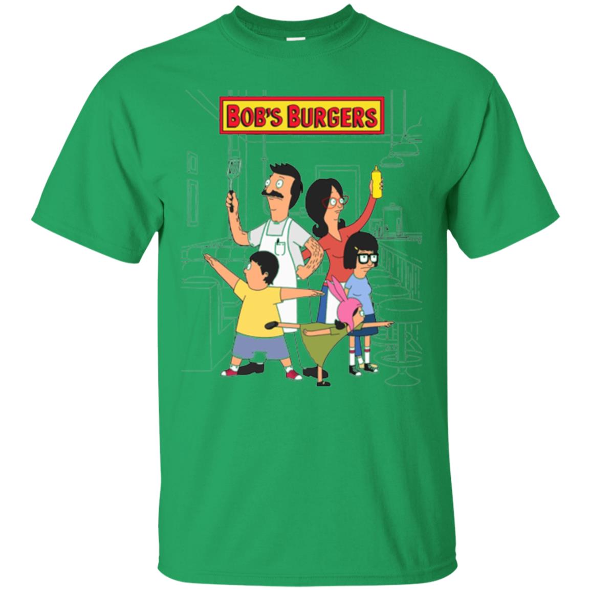 Family Group Hero Pose T-shirt Bob_s Burgers Irish Green