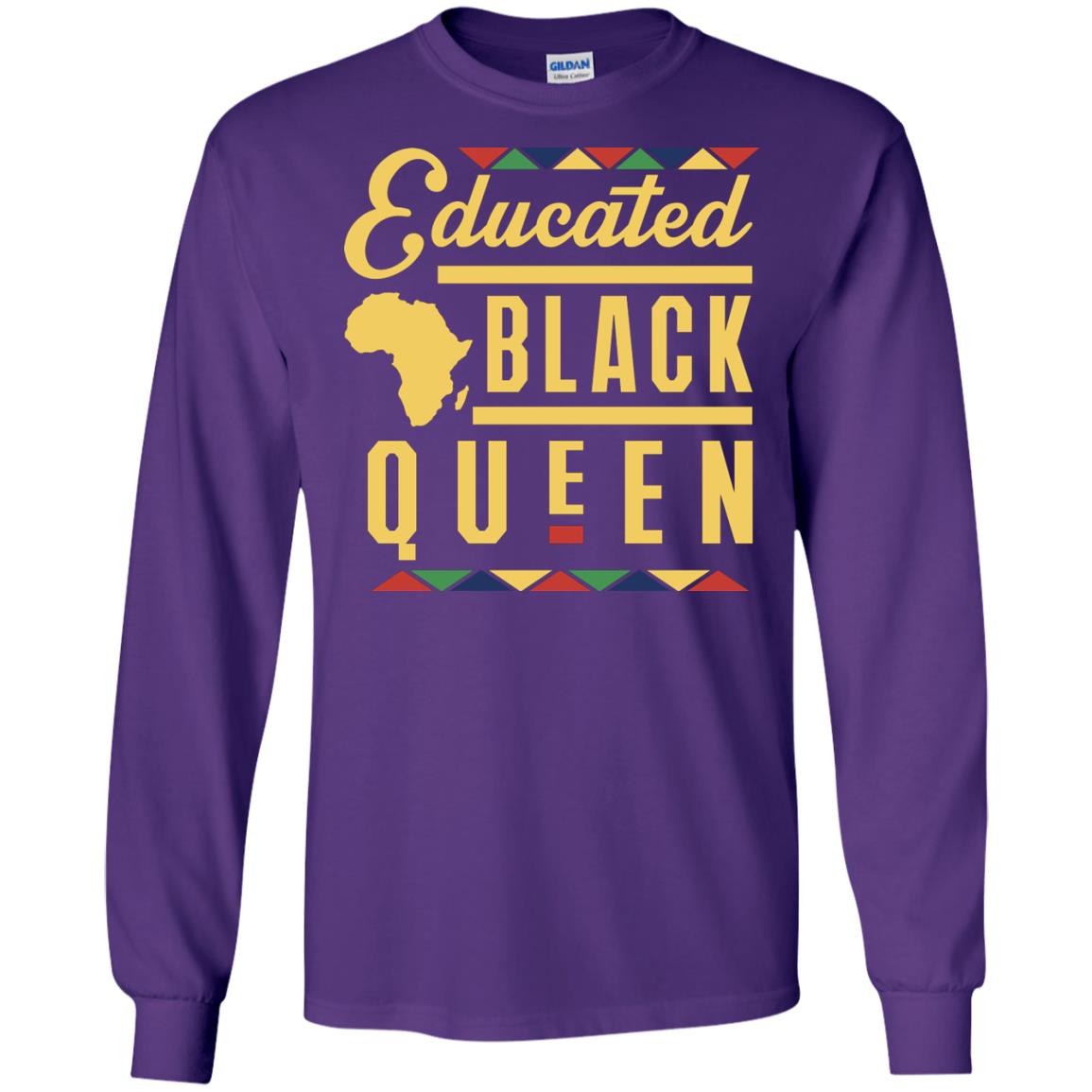 African American T-shirt Educated Black Queen Purple
