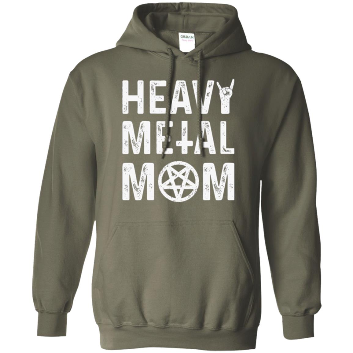 Heavy Metal Mom Vintage Band Music Concert Mother T-shirt Military Green
