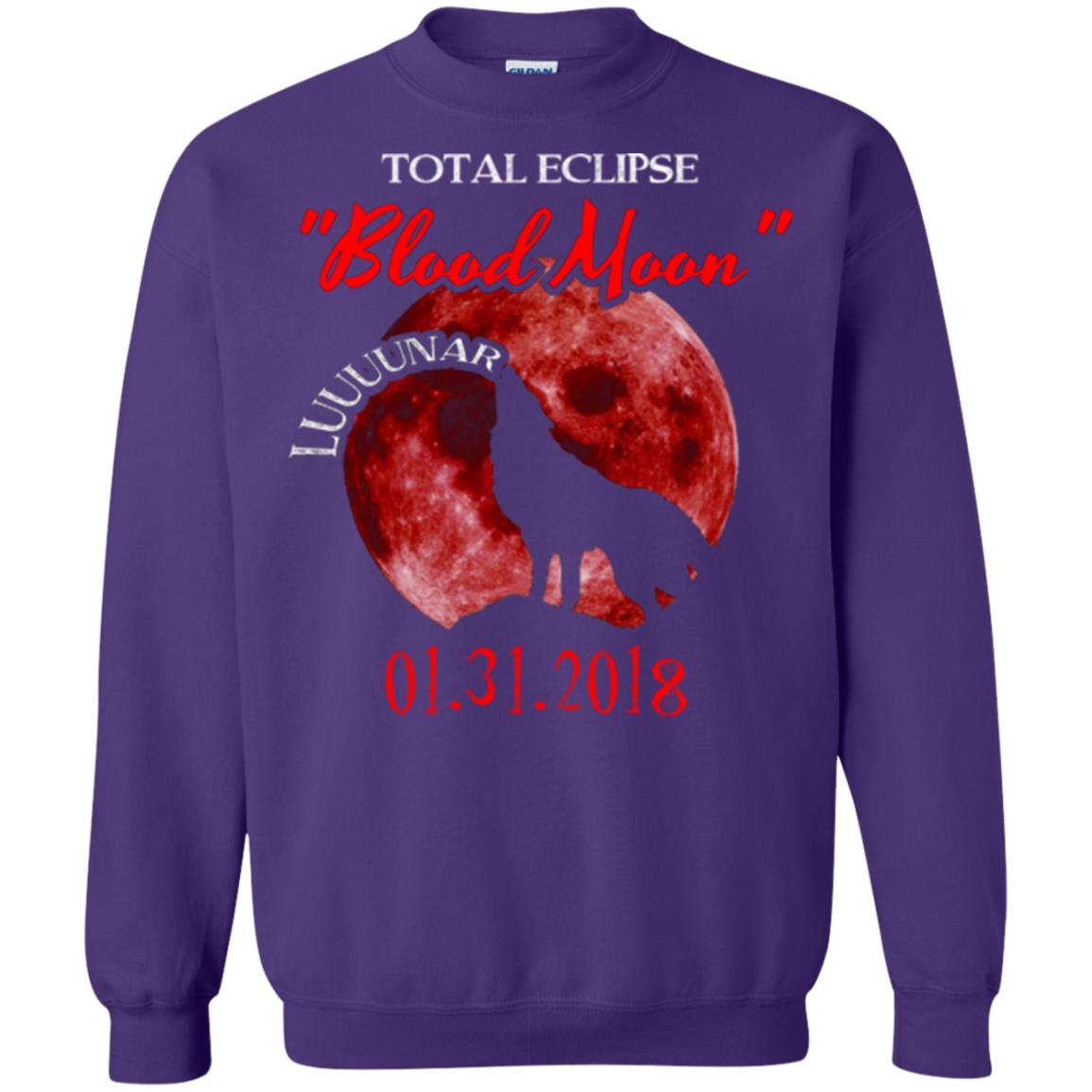 Eclipse T-shirt Total Eclipse Luuuunar Blood Moon Purple
