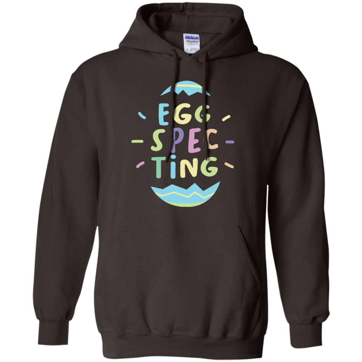 Eggspecting Funny Pregnancy Pregnant Easter Shirt Dark Chocolate