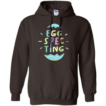 Eggspecting Funny Pregnancy Pregnant Easter Shirt Dark Chocolate
