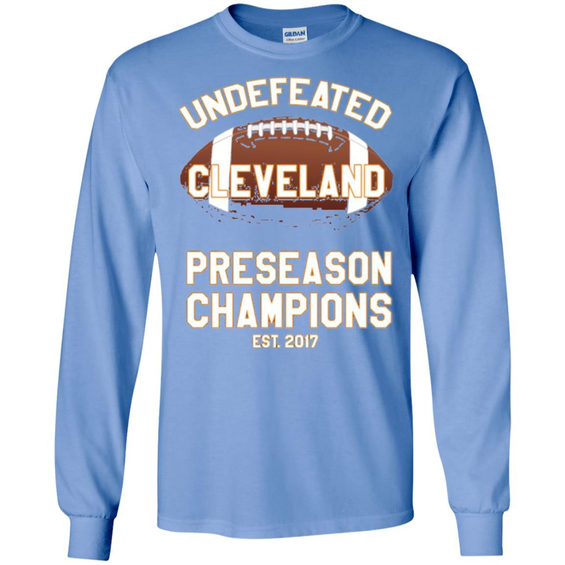 Football T-shirt Cleveland Football Undefeated Preseason Champion Carolina Blue