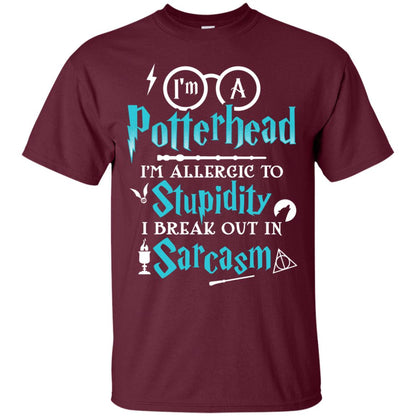 I_m A Potterhead I_m Allergic  To Stupidity I Break Out In Sarcasm Harry Potter Fan T-shirtG200 Gildan Ultra Cotton T-Shirt