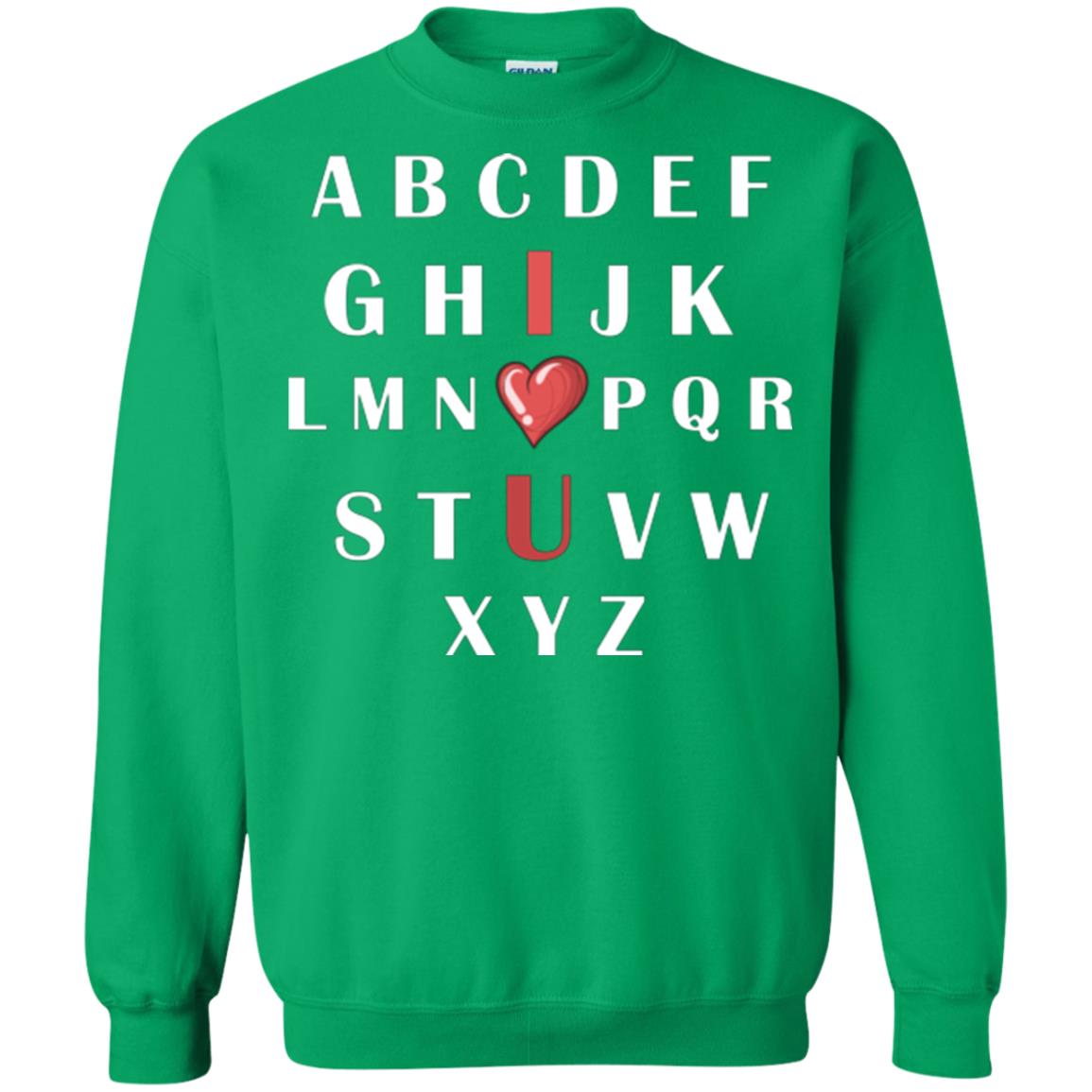 Alphabet I Love You T-shirt Irish Green