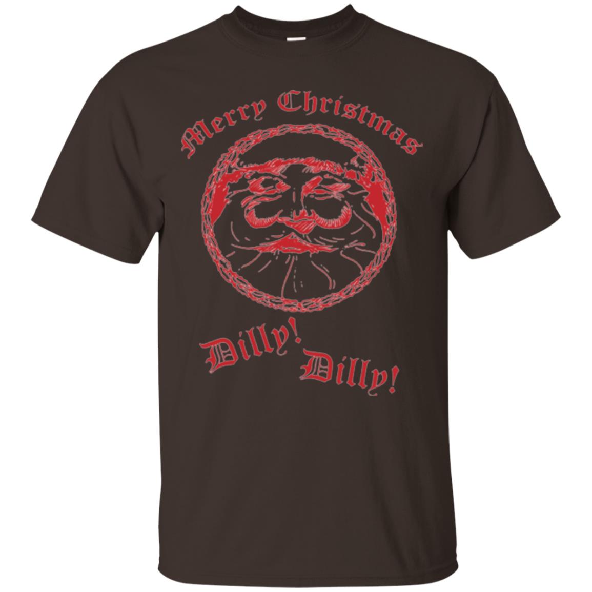Christmas T-shirt Santa Merry Christmas Dilly Dilly Dark Chocolate