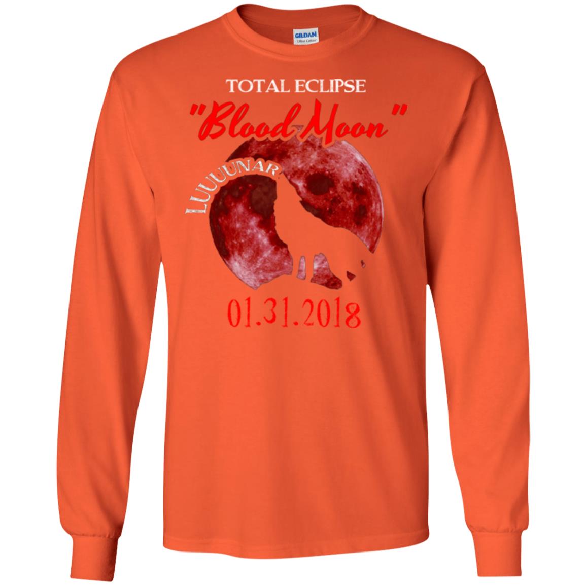 Eclipse T-shirt Total Eclipse Luuuunar Blood Moon Orange